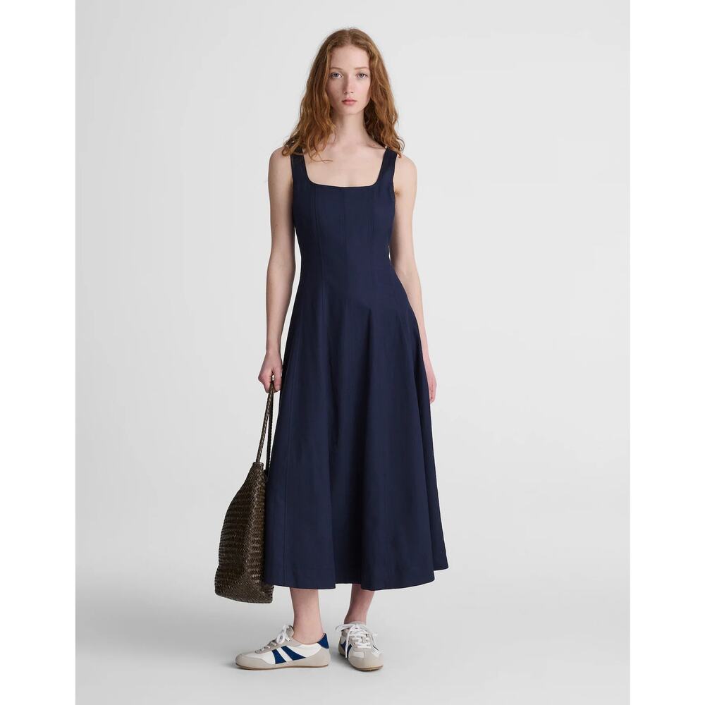 NWT Madewell The Rylee Midi Dress Navy Blue 00